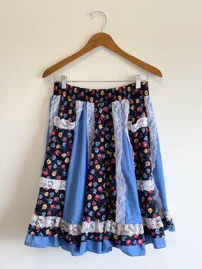 Vintage Square Dancing Skirt / 80s / 100% Cotton / Made in USA